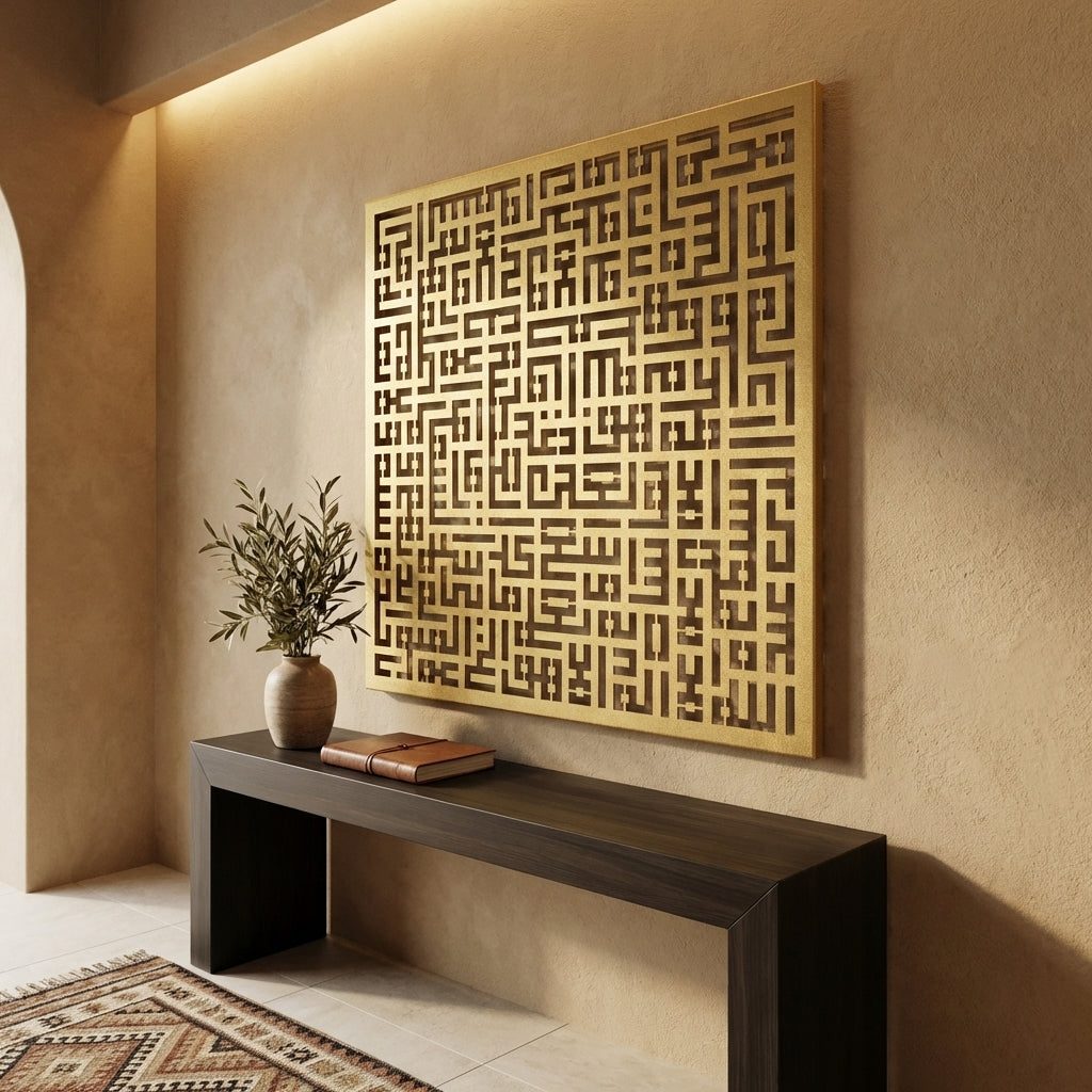 Kufic Ayatul Kursi Metal Islamic Wall Art – WAM081