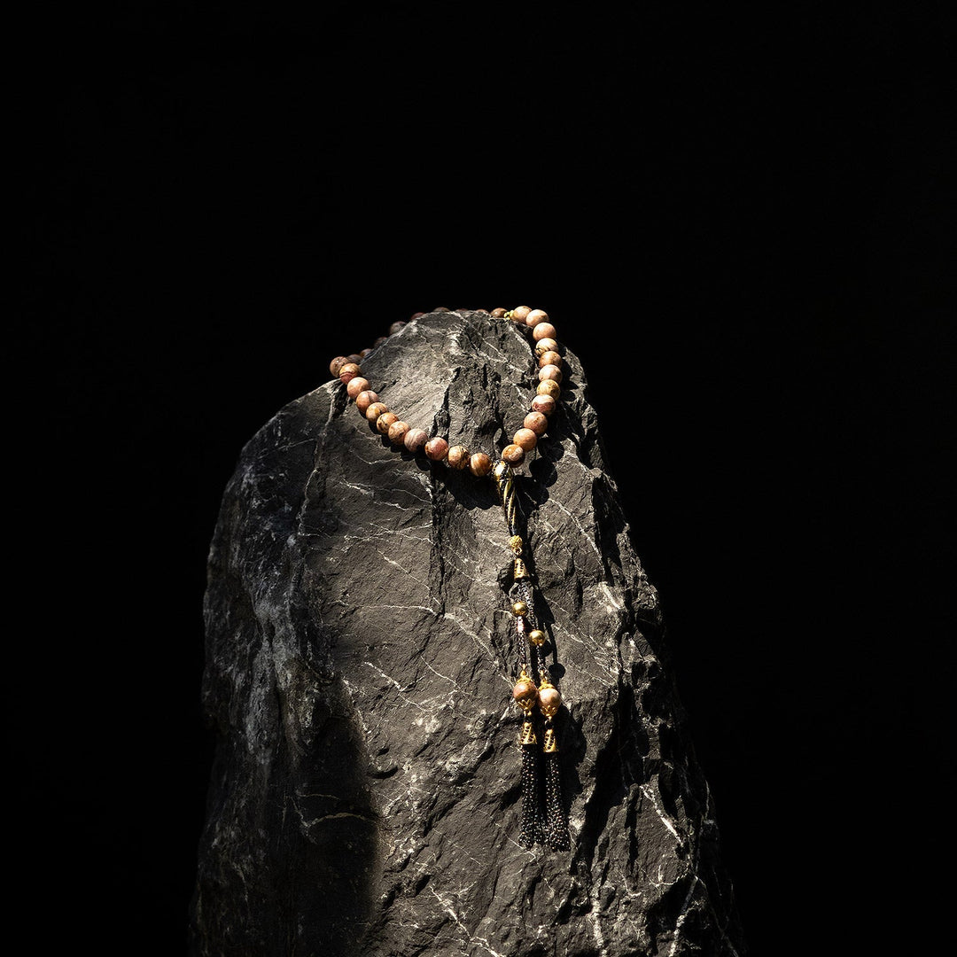 Jasper Stone Tasbeeh (Silver Imam Bead and Tassel) - WATE012