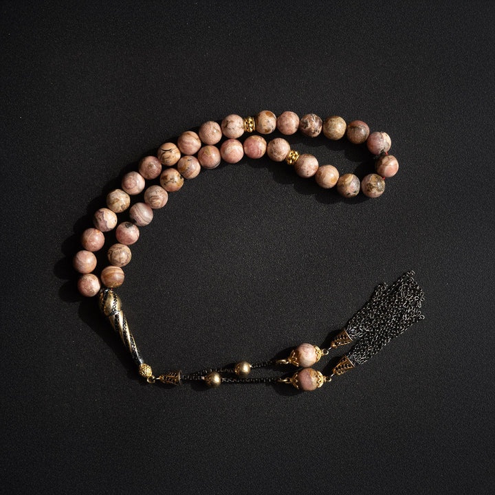 Jasper Stone Tasbeeh (Silver Imam Bead and Tassel) - WATE012