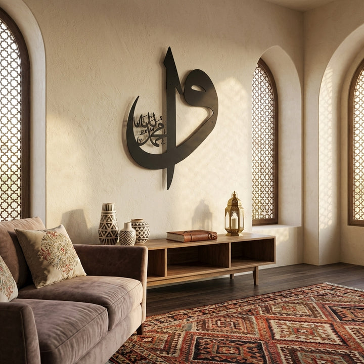 Alif Waw Written Metal Wall Art - WAM011