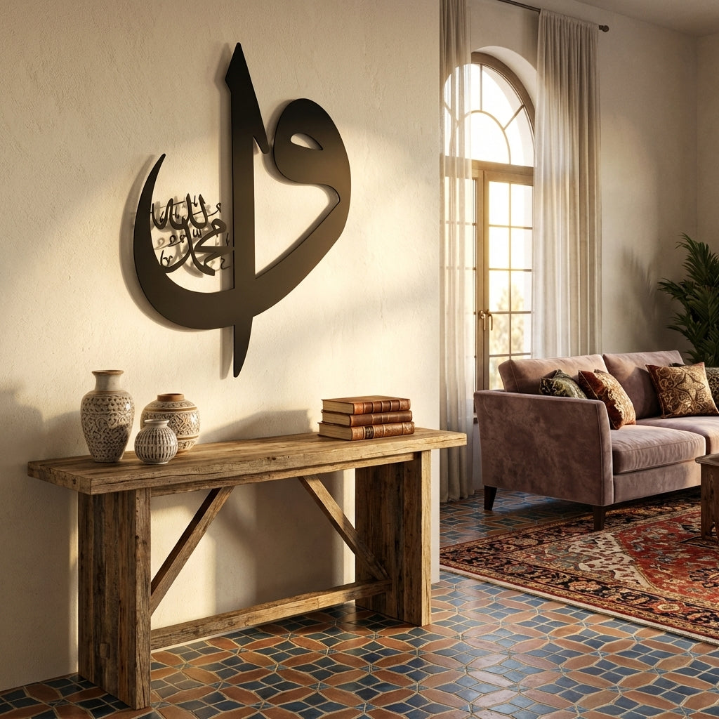 Alif Waw Written Metal Wall Art - WAM011