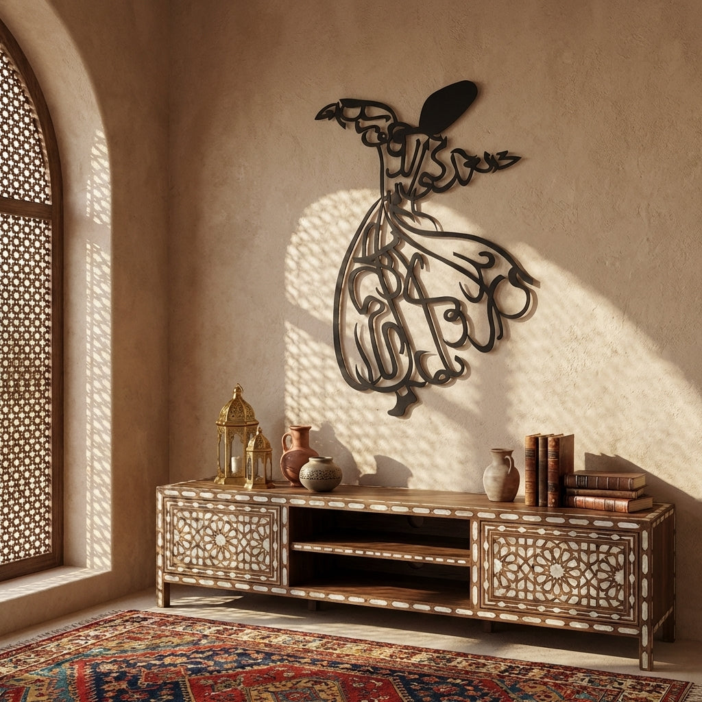 Whirling Dervish Metal Wall Art (Rumi) - WAM025