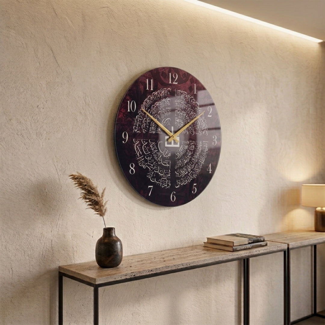 4 Quls Glass Wall Clock - WTC078