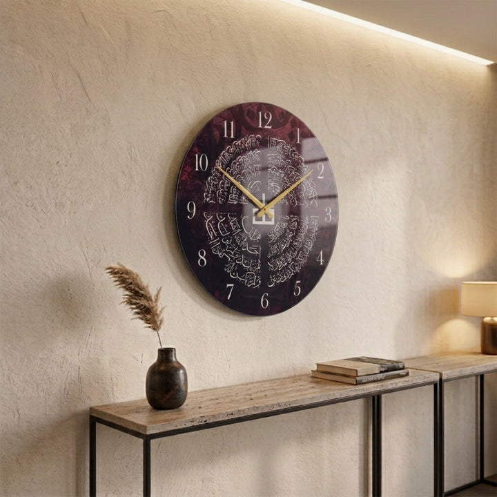 4 Quls Glass Wall Clock - WTC078