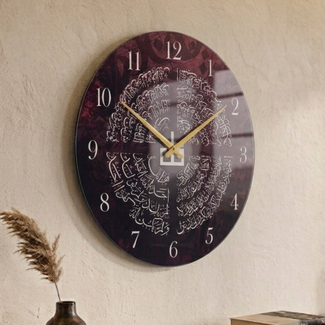 4 Quls Glass Wall Clock - WTC078