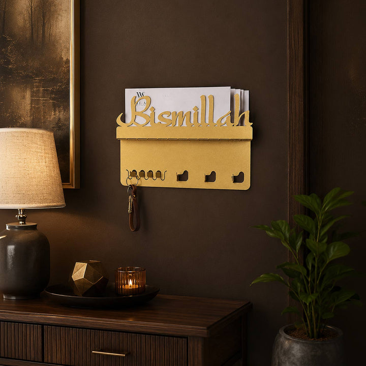 Bismillah Metal Wall Key Holder - WAMH026