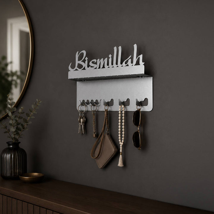Bismillah Metal Wall Key Holder - WAMH026