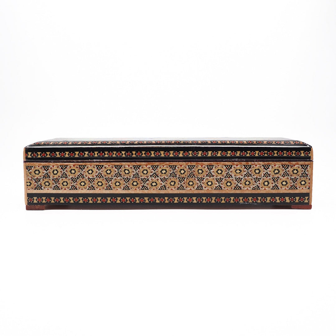 Traditional Motif | Handcrafted Hatem-Inlaid Wooden Box - WAAH079