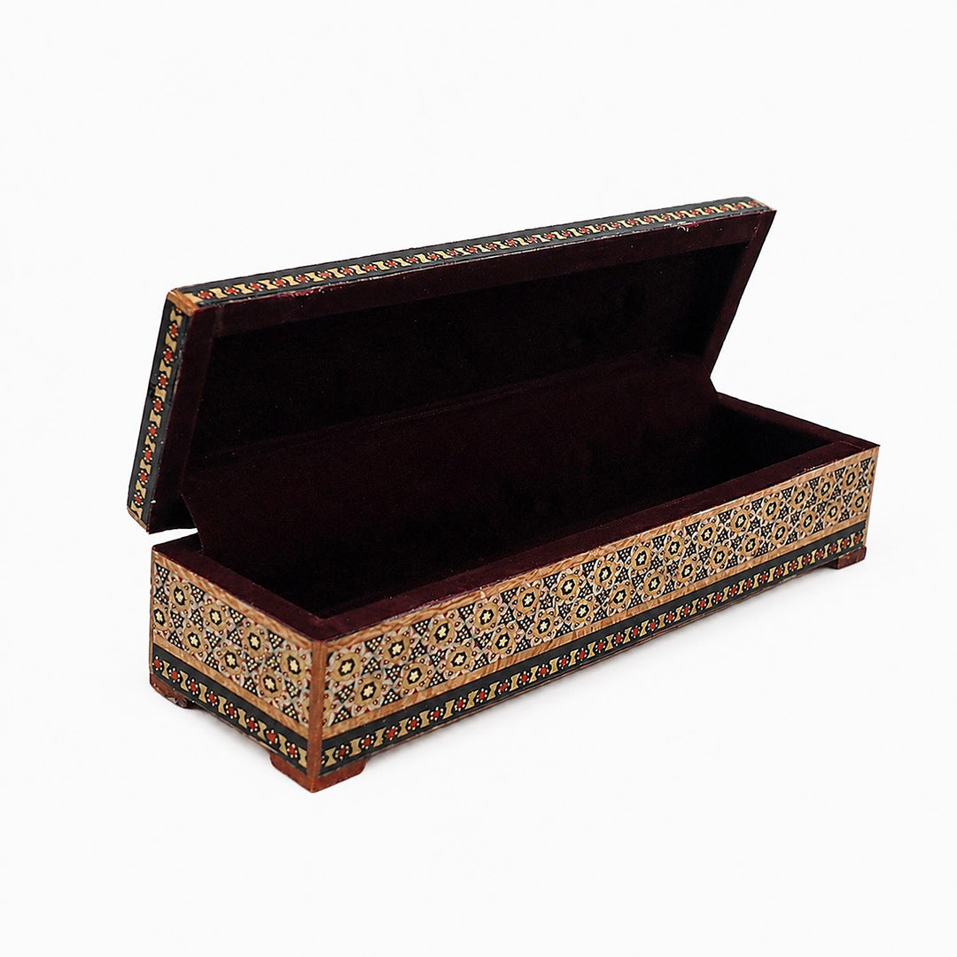 Traditional Motif | Handcrafted Hatem-Inlaid Wooden Box - WAAH089