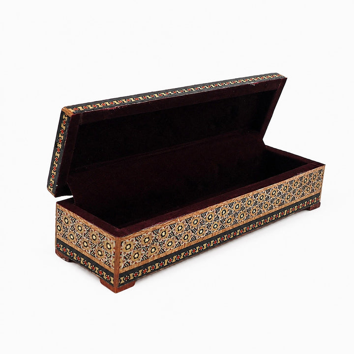 Traditional Motif | Handcrafted Hatem-Inlaid Wooden Box - WAAH091