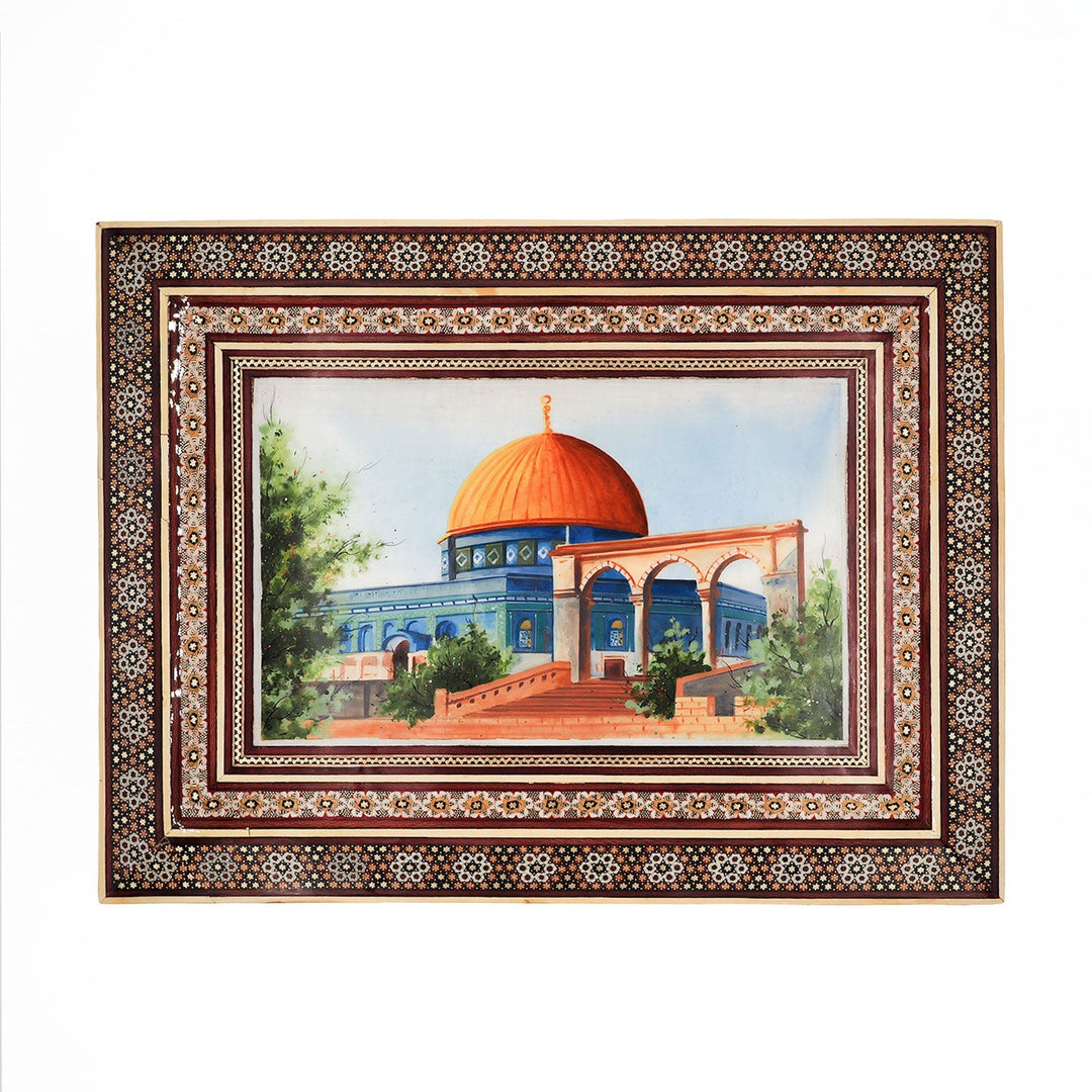 Al Aqsa Mosque Handcrafted Hatem-Inlaid Wooden Box - WAAH227
