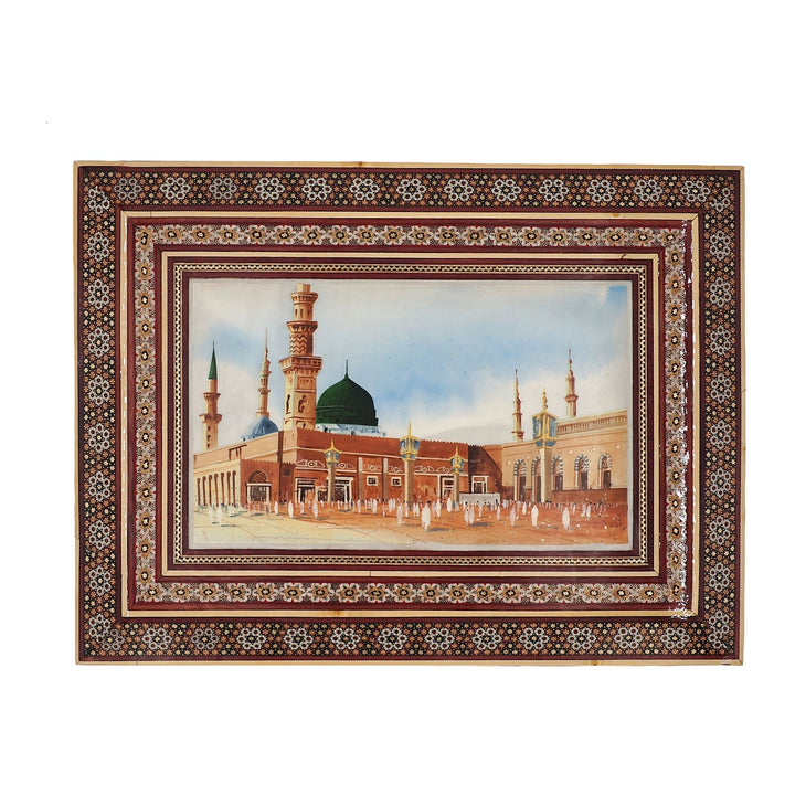 Al Masjid An Nabawi Handcrafted Hatem-Inlaid Wooden Box - WAAH228