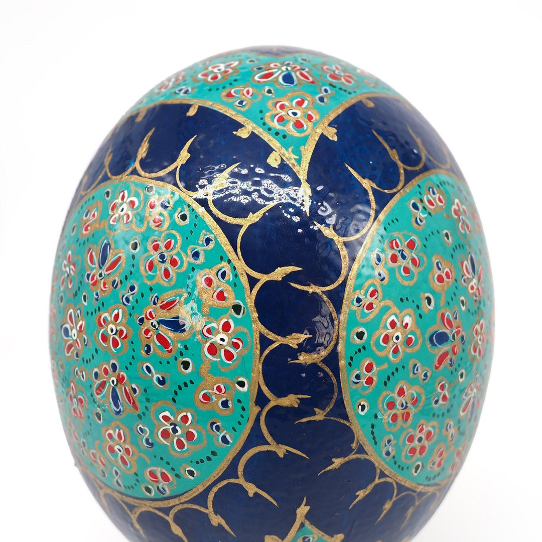 Floral Motif | Persian Hand-Embellished Ostrich Egg Decor - WAAH015