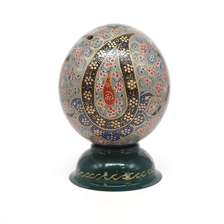 Tulip Motif | Persian Hand-Embellished Ostrich Egg Decor - WAAH019