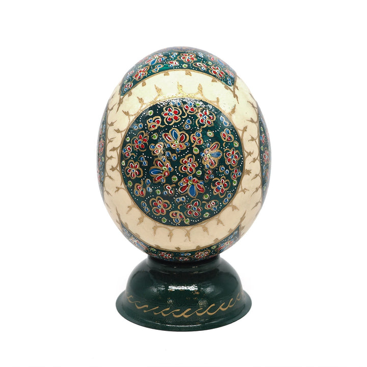 Oval Medallion | Persian Hand-Embellished Ostrich Egg Decor - WAAH020