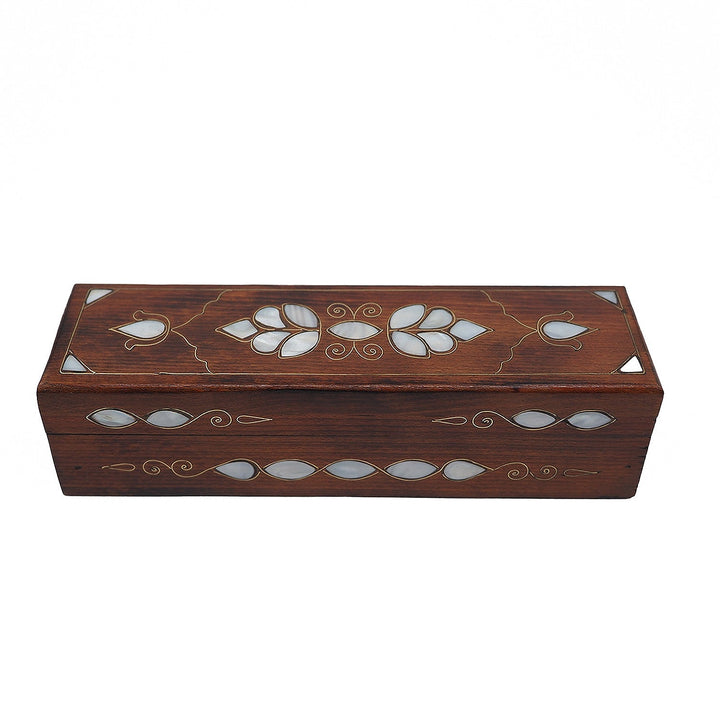 Handcrafted Mother-of-Pearl &amp; Copper Wire Inlaid Long Wooden Box – WAAH043