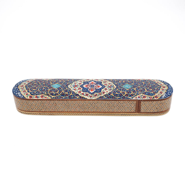 Traditional Motif | Handcrafted Hatem-Inlaid Sliding-Lid Wooden Box - WAAH059