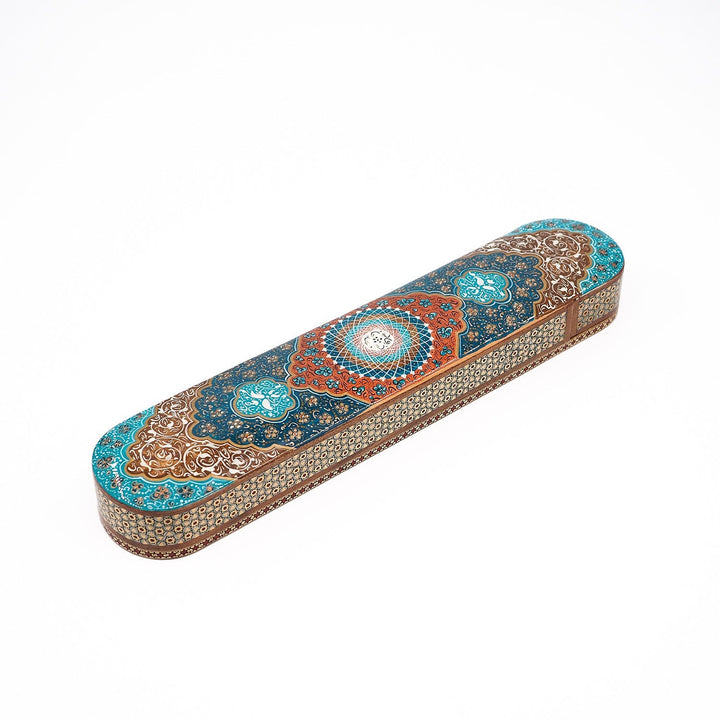 Traditional Motif | Handcrafted Hatem-Inlaid Sliding-Lid Wooden Box - WAAH062