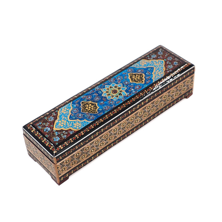 Traditional Motif | Handcrafted Hatem-Inlaid Wooden Box - WAAH079