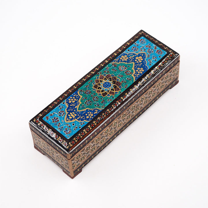 Traditional Motif | Handcrafted Hatem-Inlaid Wooden Box - WAAH097
