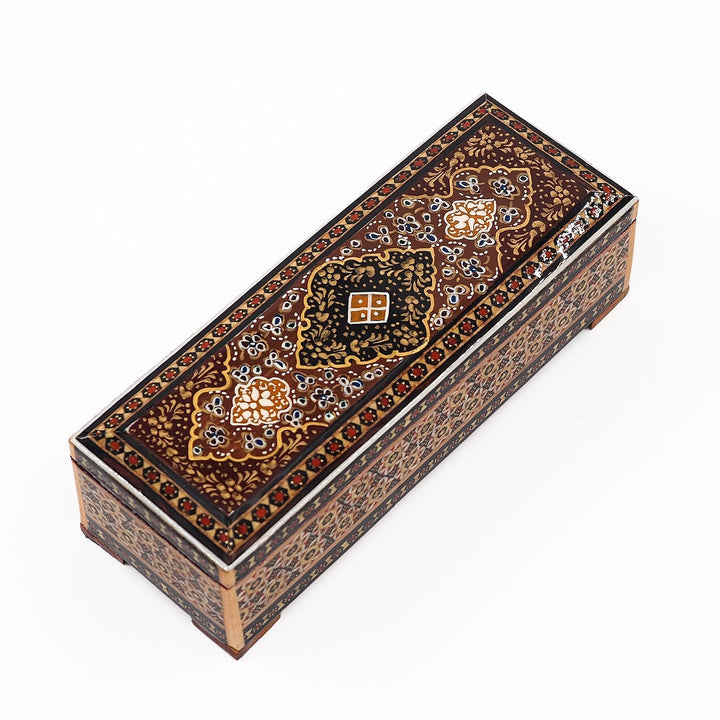 Traditional Motif | Handcrafted Hatem-Inlaid Wooden Box - WAAH099
