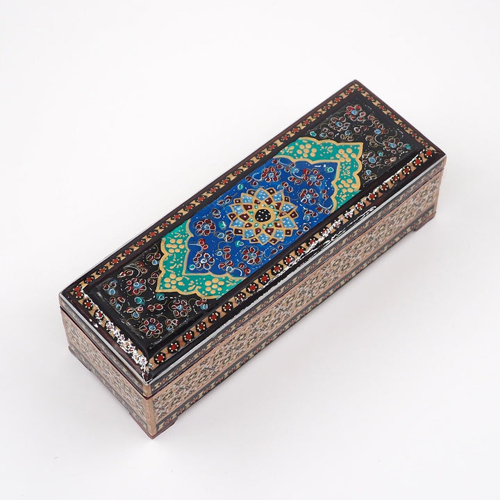Traditional Motif | Handcrafted Hatem-Inlaid Wooden Box - WAAH103