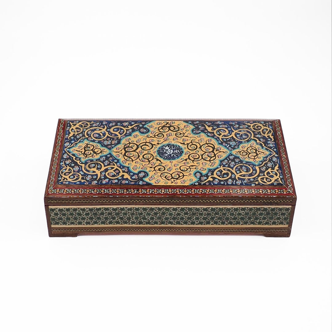 Traditional Motif | Handcrafted Hatem-Inlaid Wooden Box - WAAH117