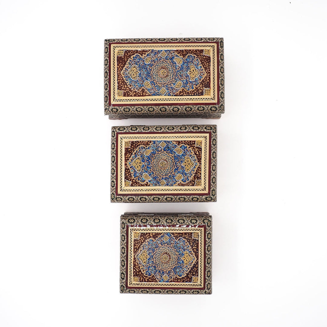 Traditional Motif | Handcrafted Hatem-Inlaid Wooden Box - WAAH126