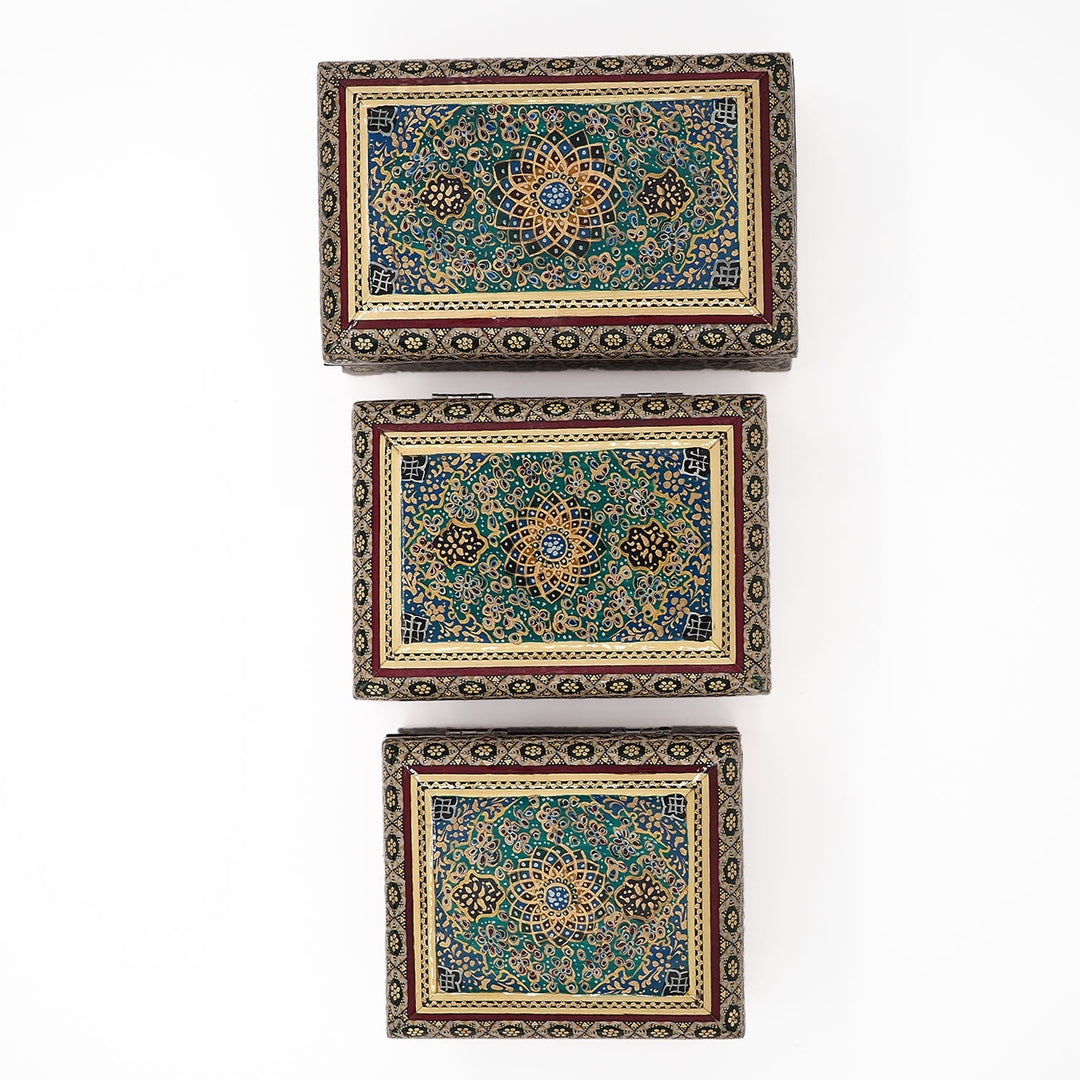 Traditional Motif | Handcrafted Hatem-Inlaid Wooden Box - WAAH127