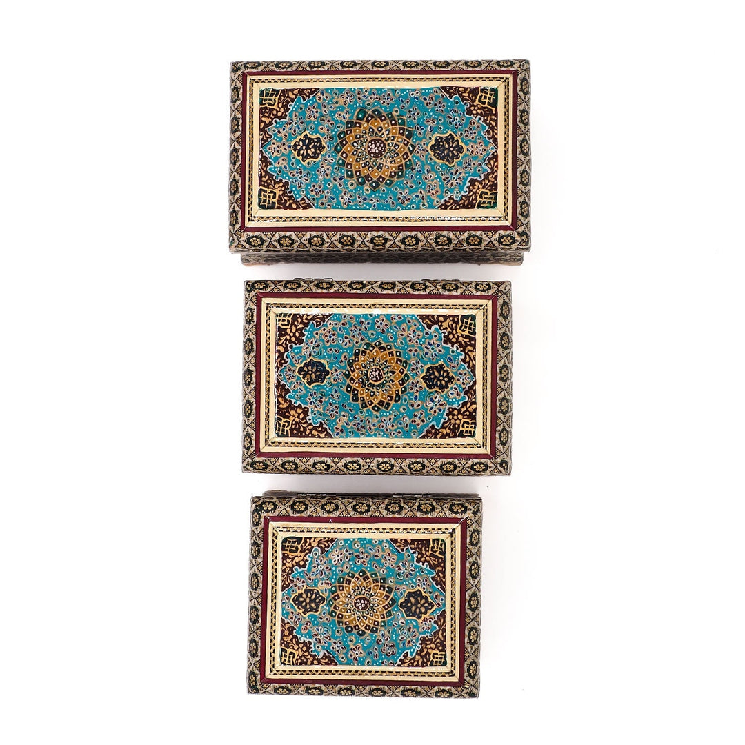 Traditional Motif | Handcrafted Hatem-Inlaid Wooden Box - WAAH128