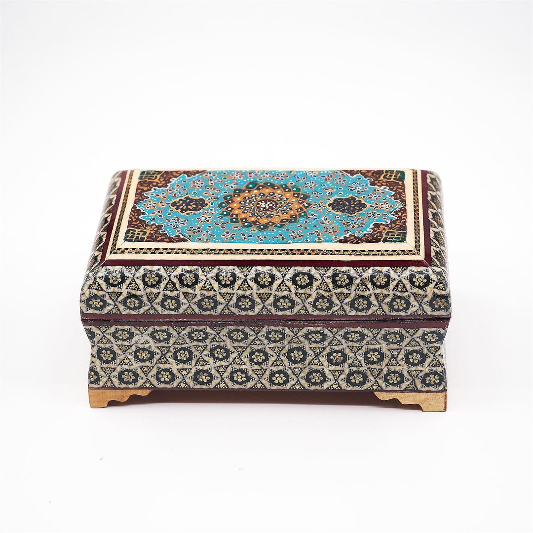 Traditional Motif | Handcrafted Hatem-Inlaid Wooden Box - WAAH128
