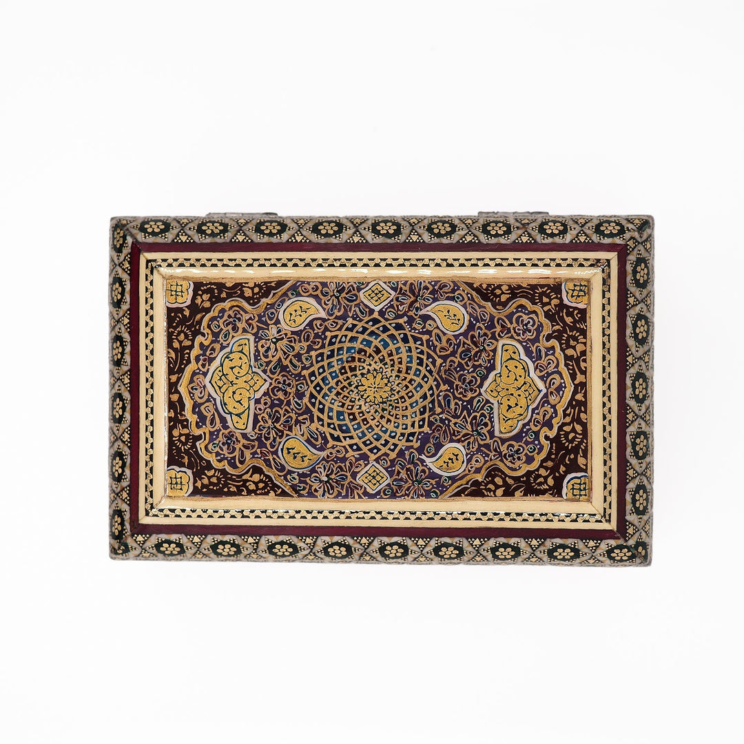 Traditional Motif | Handcrafted Hatem-Inlaid Wooden Box - WAAH129
