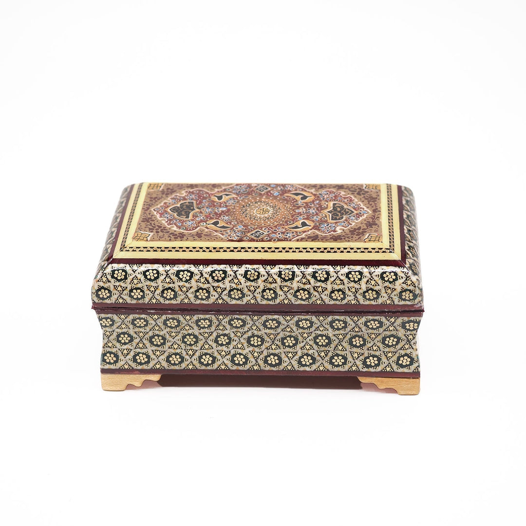 Traditional Motif | Handcrafted Hatem-Inlaid Wooden Box - WAAH131