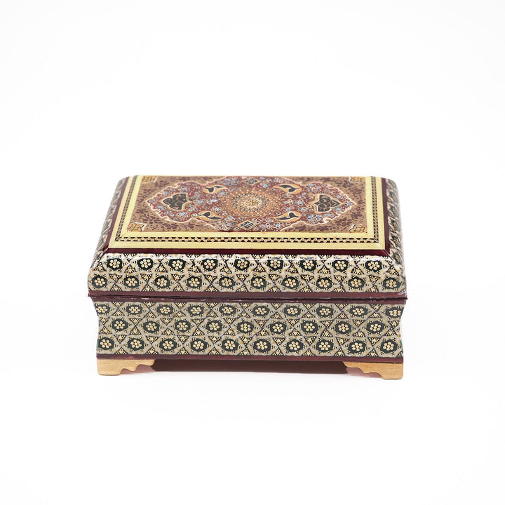 Traditional Motif | Handcrafted Hatem-Inlaid Wooden Box - WAAH131
