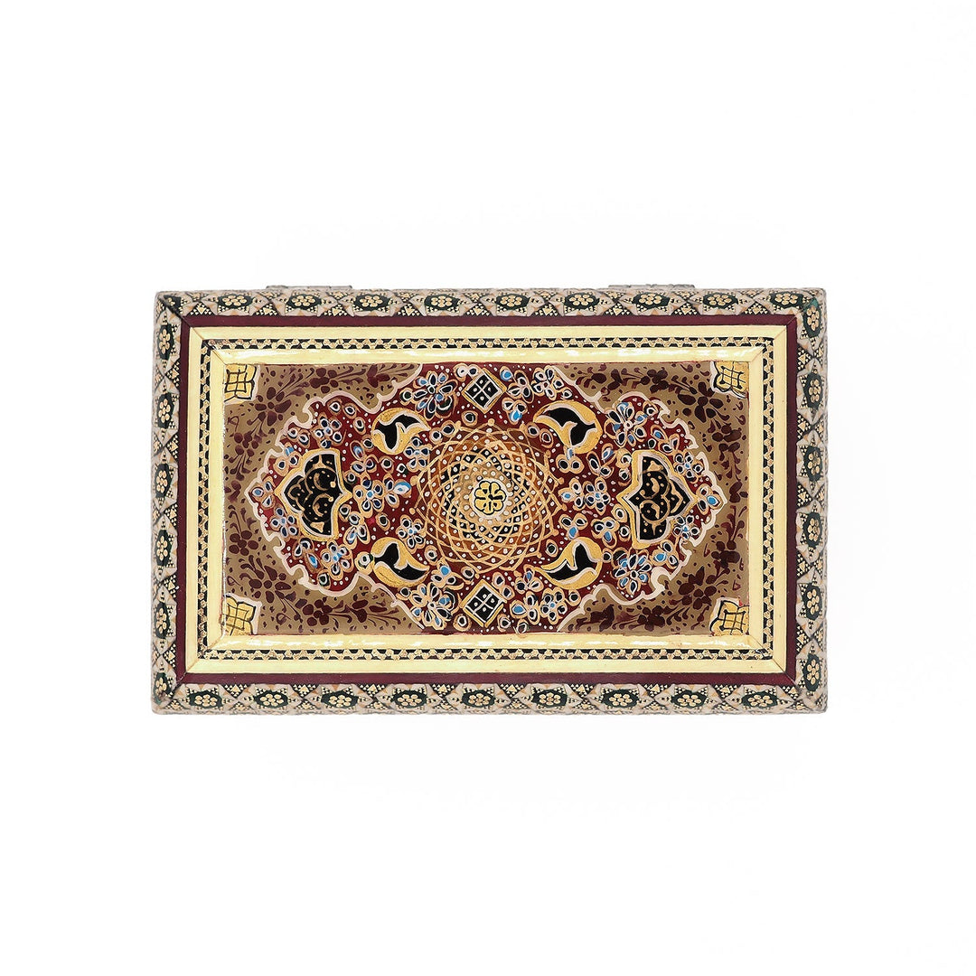 Traditional Motif | Handcrafted Hatem-Inlaid Wooden Box - WAAH131