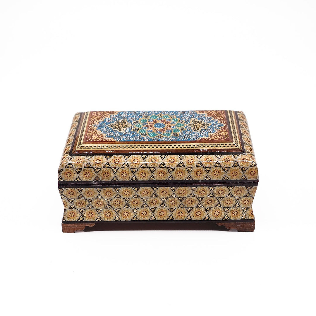 Traditional Motif | Handcrafted Hatem-Inlaid Wooden Box - WAAH132