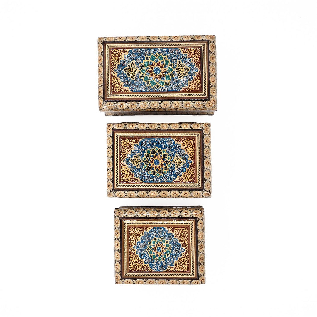 Traditional Motif | Handcrafted Hatem-Inlaid Wooden Box - WAAH132