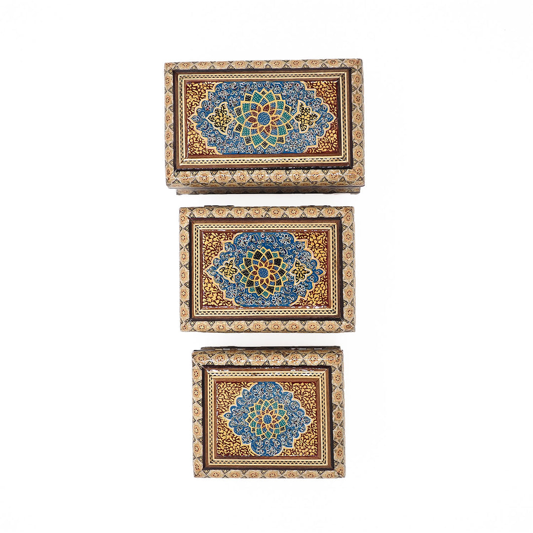 Traditional Motif | Handcrafted Hatem-Inlaid Wooden Box - WAAH132