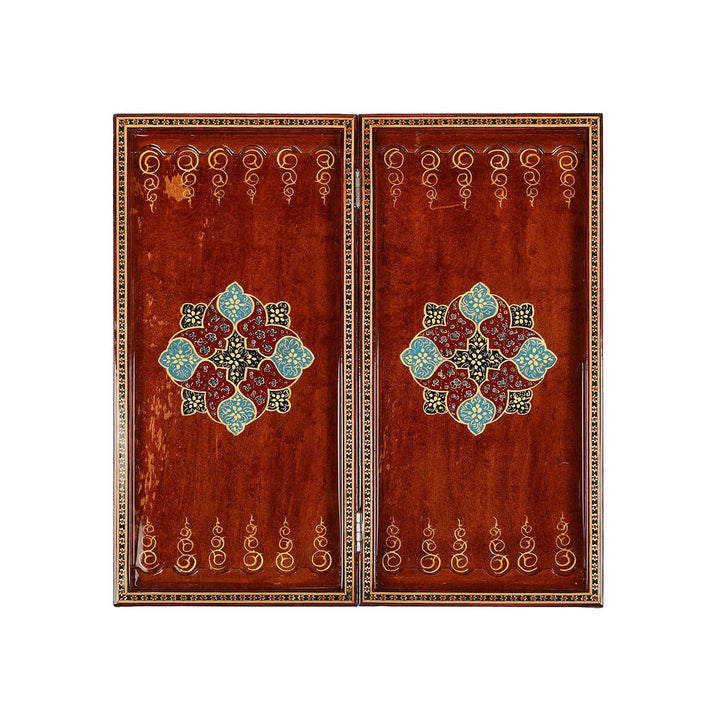 Handcrafted Hatem-Inlaid Wooden Backgammon Set - WAAH137