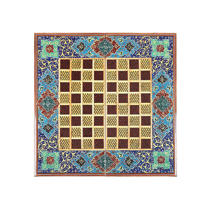 Handcrafted Hatem-Inlaid Wooden Backgammon Set - WAAH137