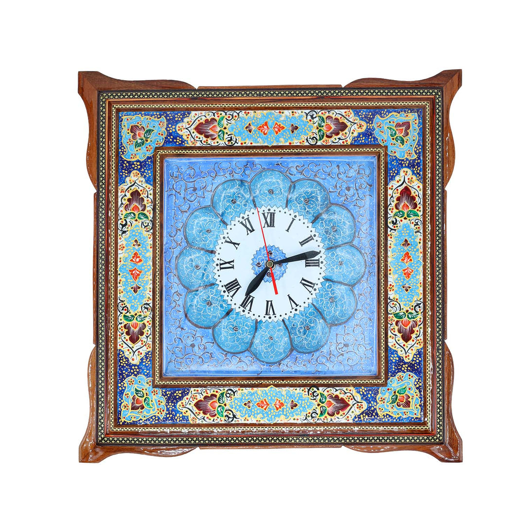 Handmade Hatem-Inlaid Wooden Wall Clock – WAAH151