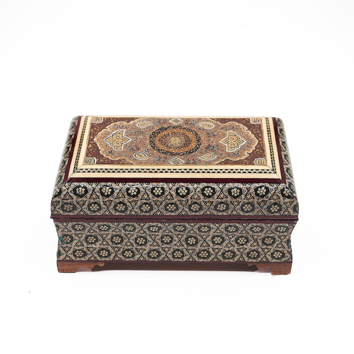 Handmade Hatem-Inlaid Wooden Decorative Box – WAAH155
