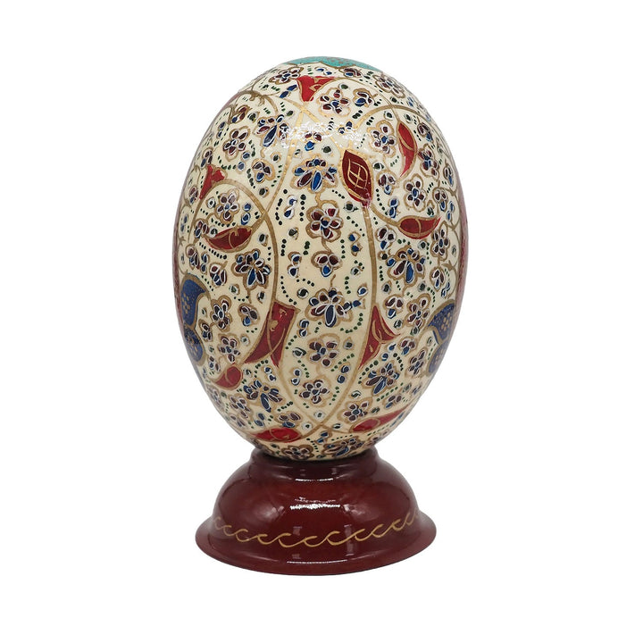 Hand-Embellished Natural Ostrich Egg Ornament – WAAH194