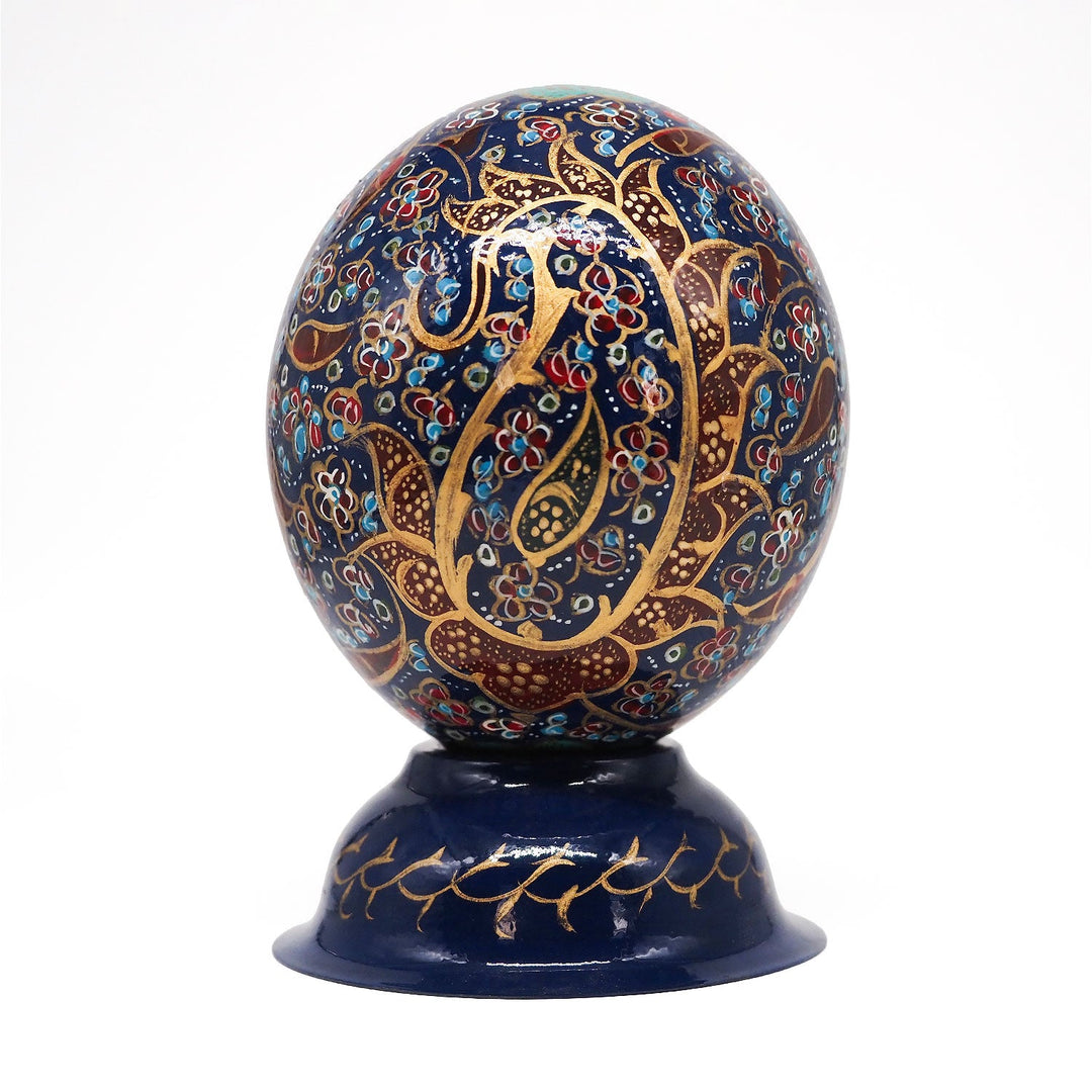 Hand-Embellished Natural Ostrich Egg Ornament – WAAH197