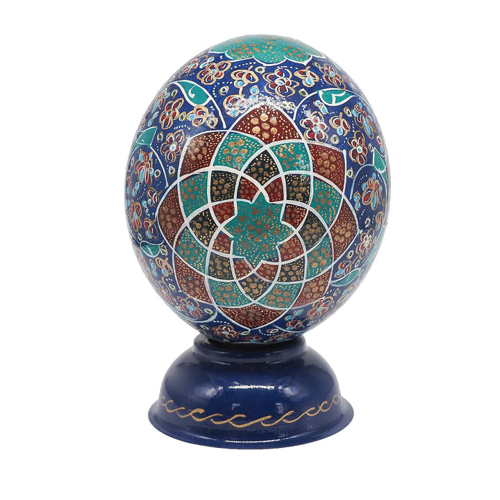 Hand-Embellished Natural Ostrich Egg Ornament – WAAH198