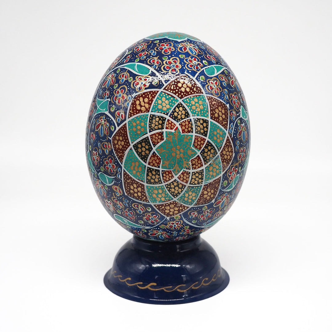Hand-Embellished Natural Ostrich Egg Ornament – WAAH201