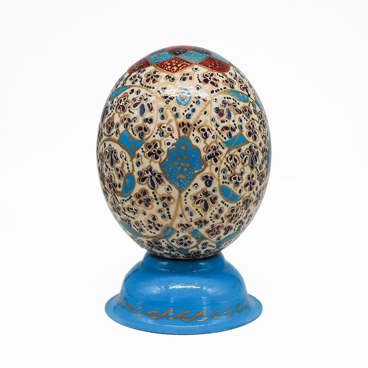 Hand-Embellished Natural Ostrich Egg Ornament – WAAH208