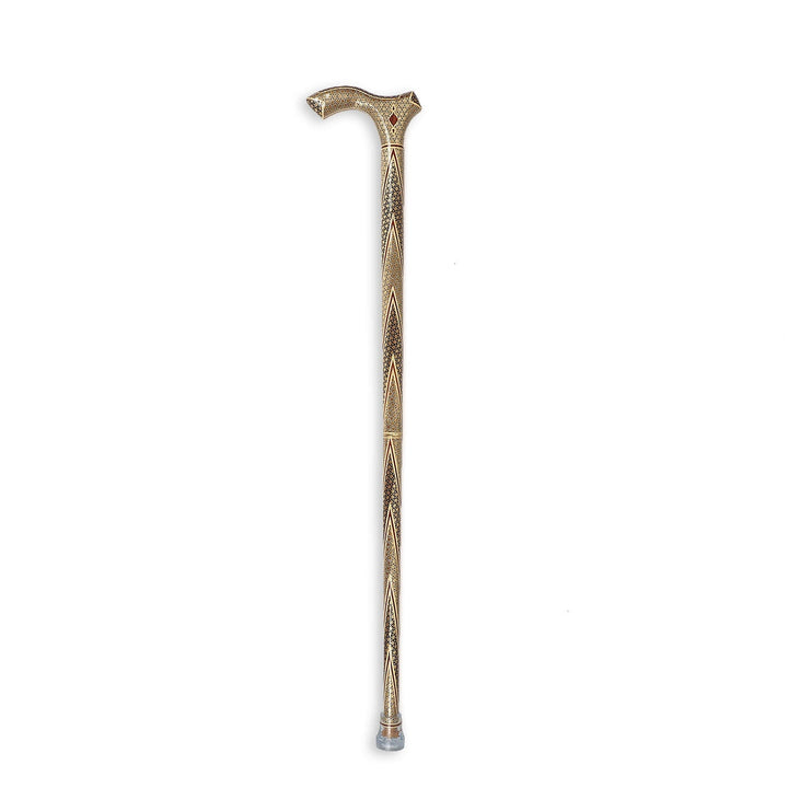 Handcrafted Hatem-Inlaid Wooden Walking Cane with Carrying Case - WAAH214