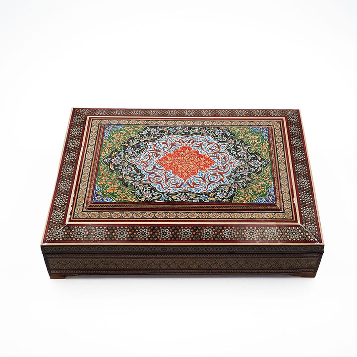 Handcrafted Hatem-Inlaid Wooden Box - WAAH230