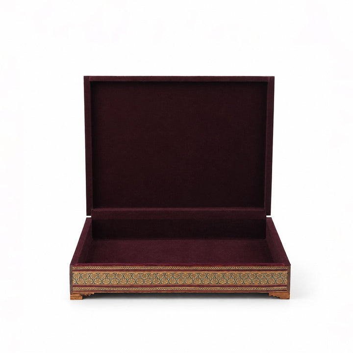 Handcrafted Hatem-Inlaid Wooden Box - WAAH230